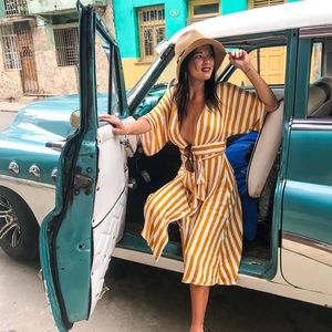 yellow striped dress